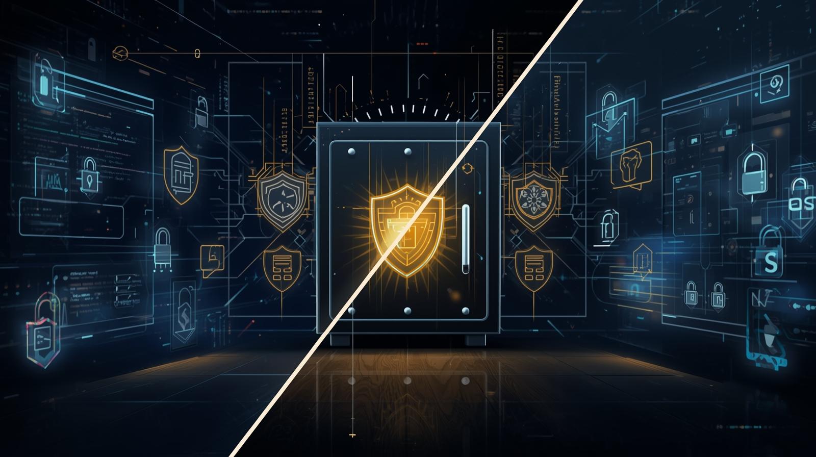 Keeper Security vs Other Password Managers: A Complete Comparison Guide a split screen illustration comparing multiple password managers, with one 20251217 225542 0000